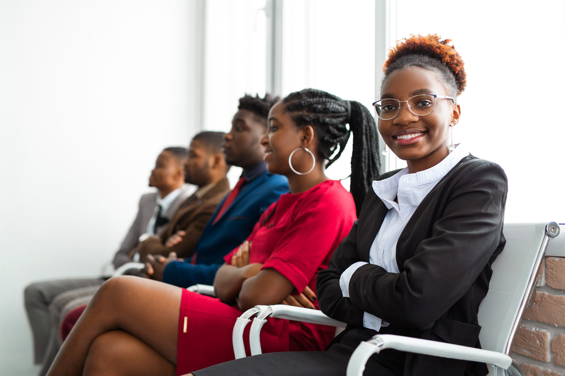Team of young African professionals in office